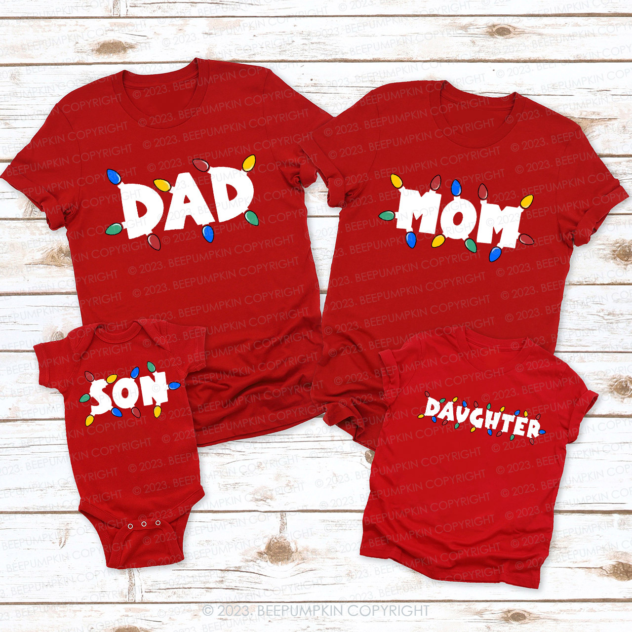 Personalized Christmas Lights Matching Shirts Beepumpkin