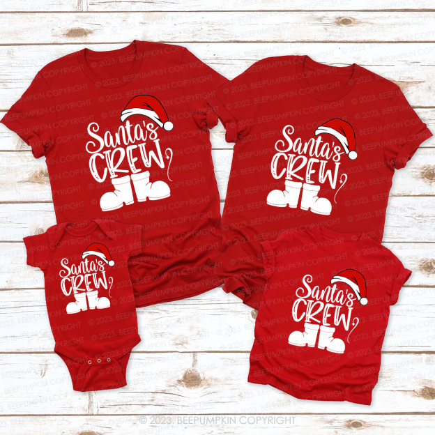 Santa's Crew Christmas Crew Family Matching Shirts Beepumpkin