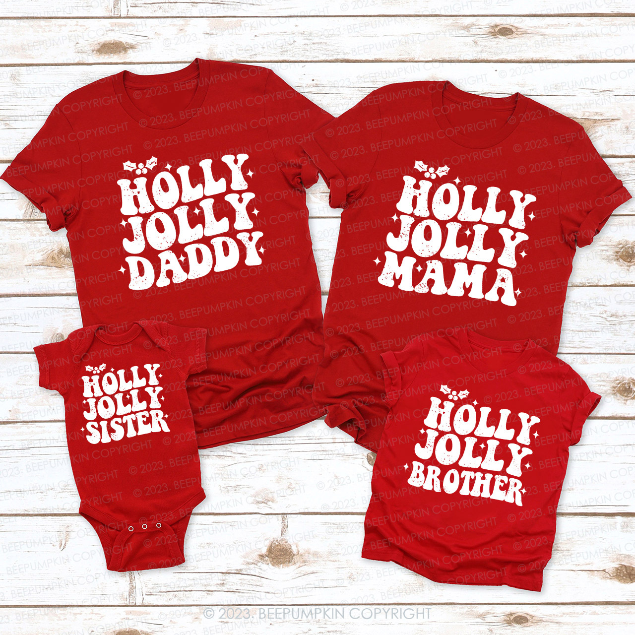 Christmas Hello Jolly Family Matching Shirts Beepumpkin