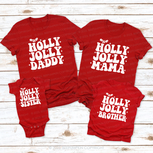 Christmas Hello Jolly Family Matching Shirts Beepumpkin