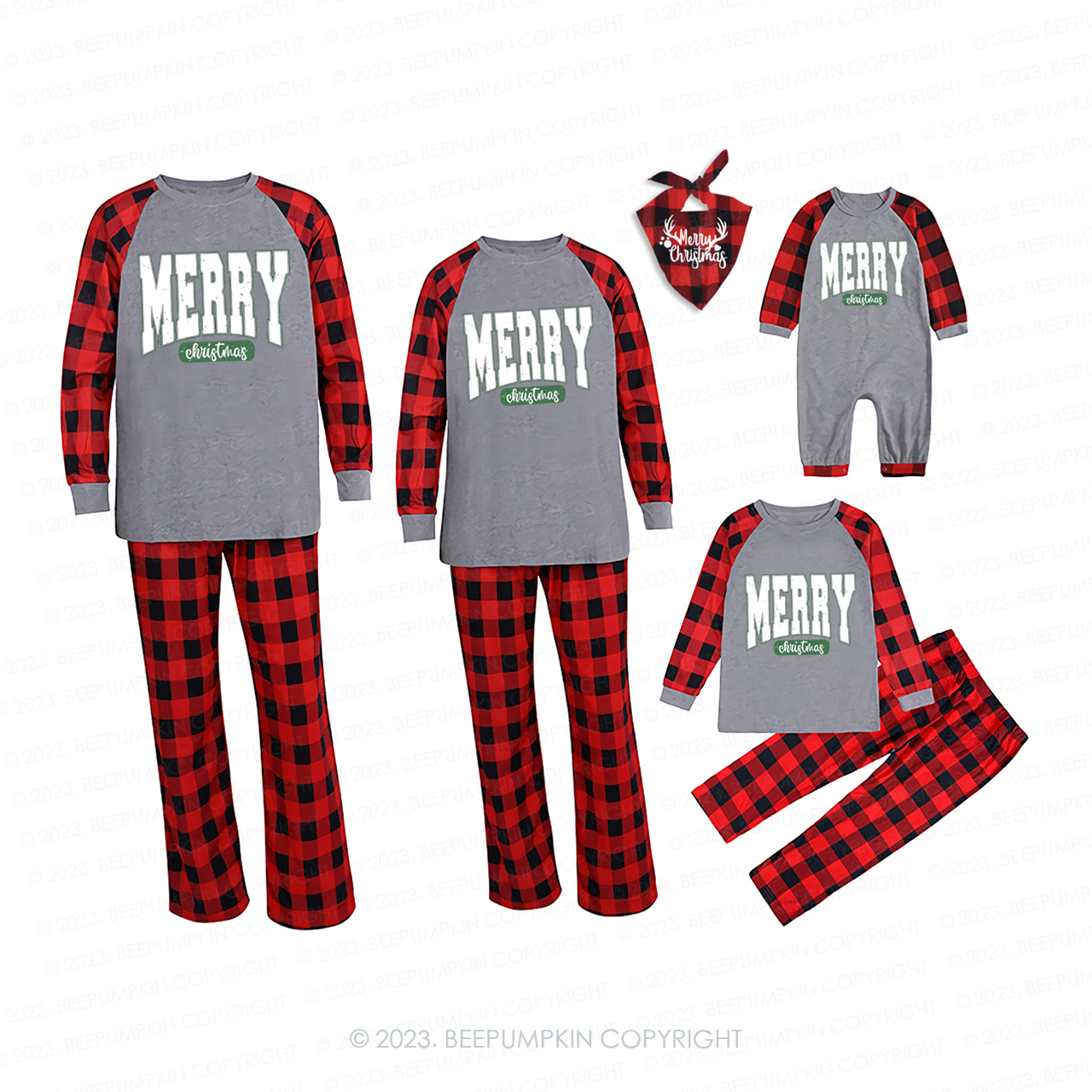 Merry Christmas Classic Family Matching Pajamas Beepumpkin
