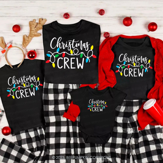 Christmas Lights Crew Family Party Shirts Beepumpkin