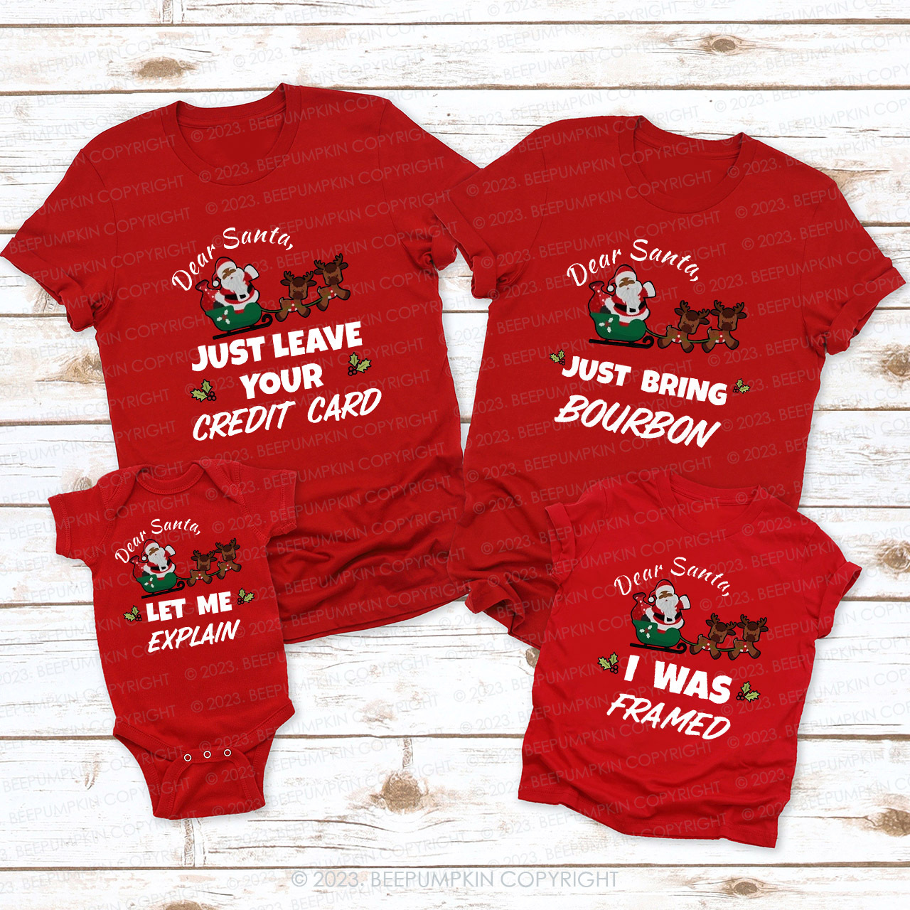 Black Santa Funny Dear Santa Christmas Family Shirts Beepumpkin