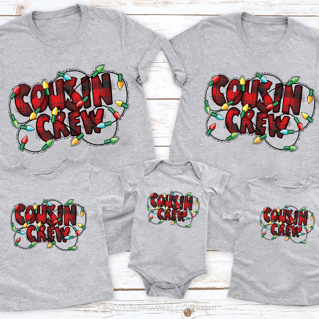 Santa Hat Cousin Crew Christmas Family Shirts Beepumpkin