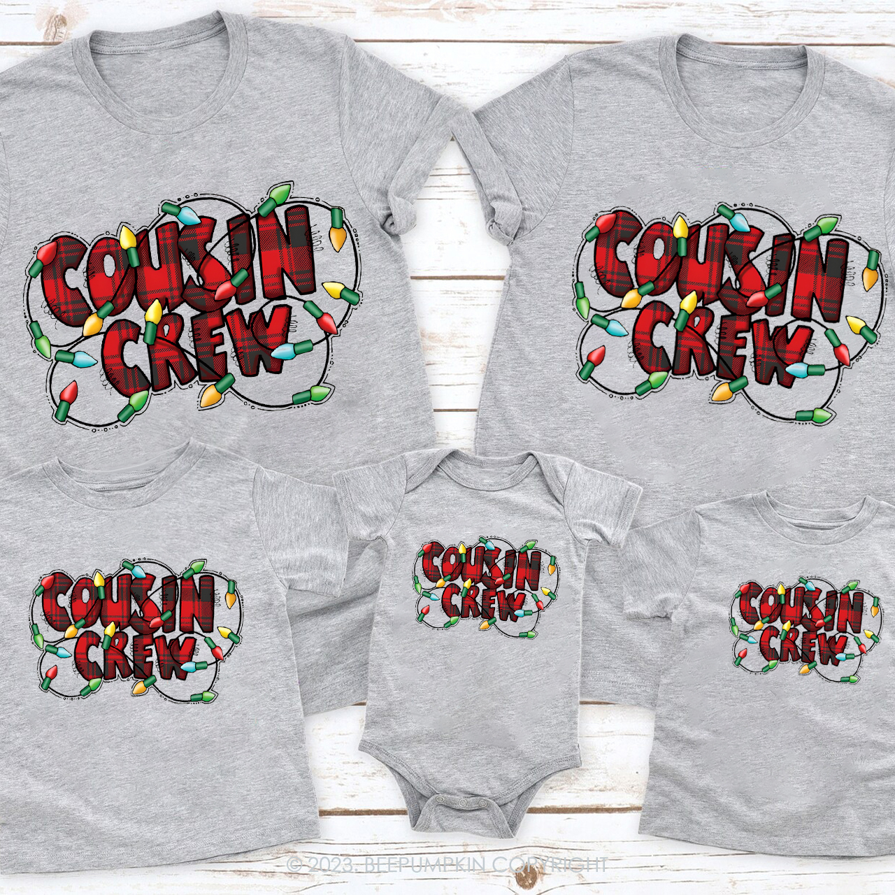 Santa Hat Cousin Crew Christmas Family Shirts Beepumpkin