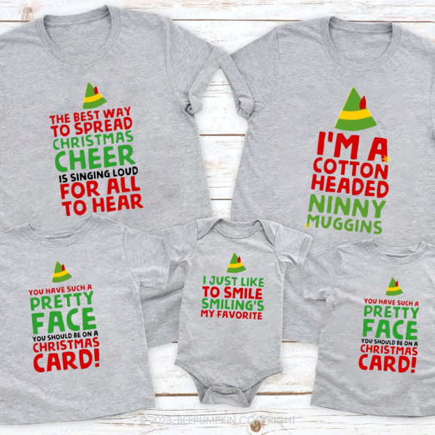 Personalized Cute Elf  Family Christmas Shirts Beepumpkin