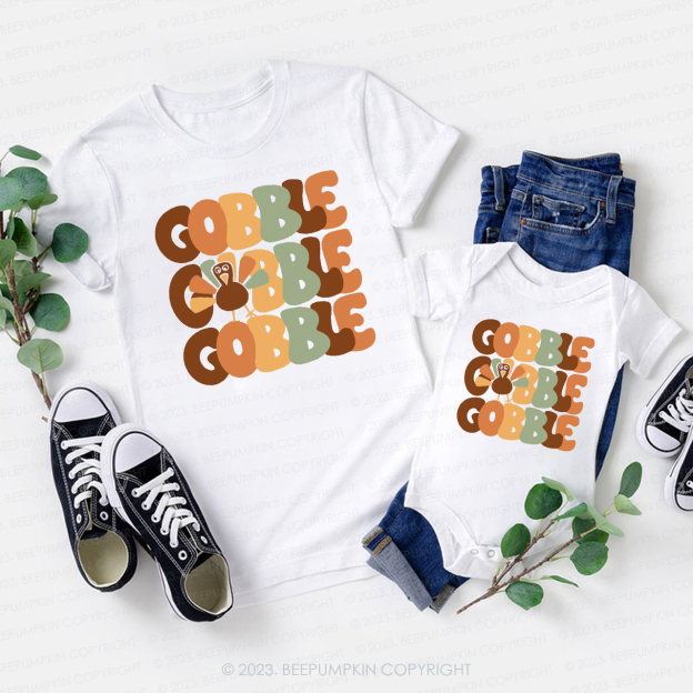 Thanksgiving Gobble Delicious Turkey Family Shirt Beepumpkins