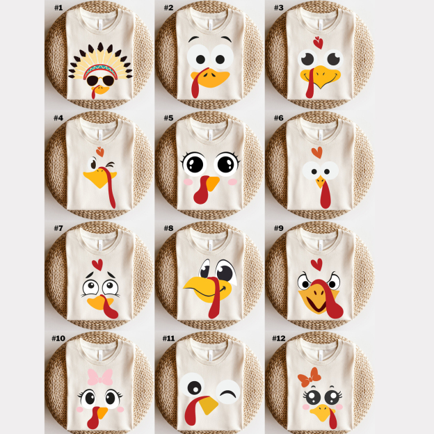 Turkey Face Fall Matching Family Shirts Beepumpkin