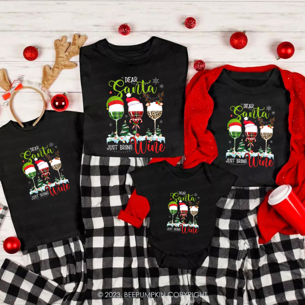 Funny Christmas Wine Glasses Christmas Tree Shirt For Family Beepumpkin