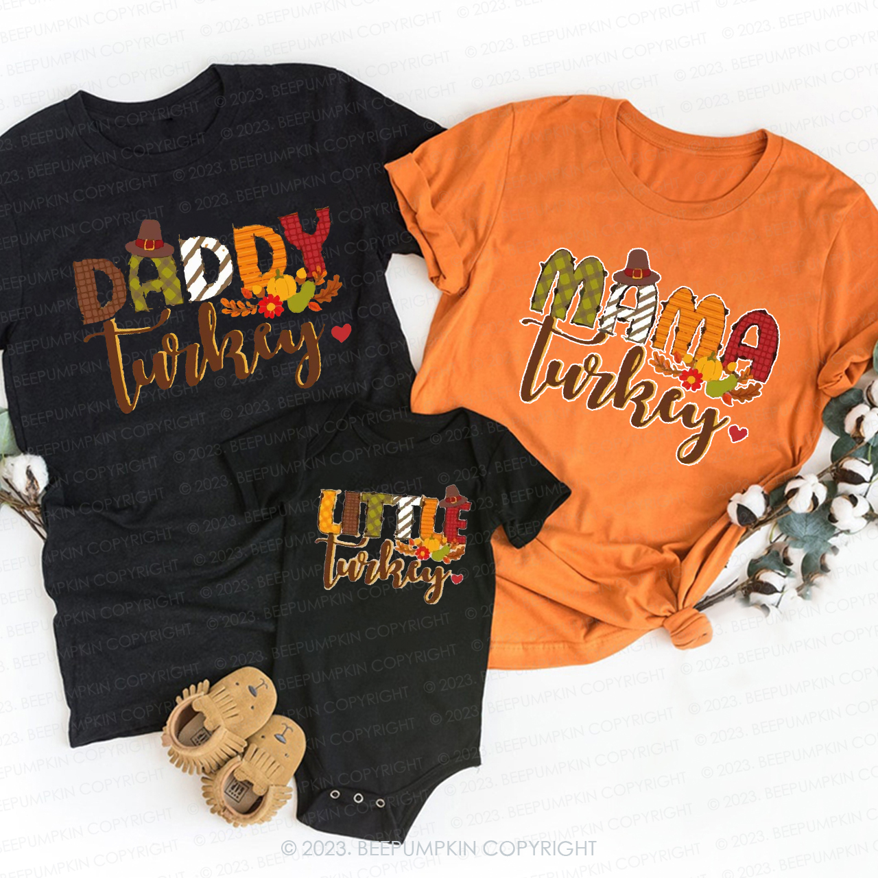 Personalized Turkey Day Gifts T-shirts Beepumpkin