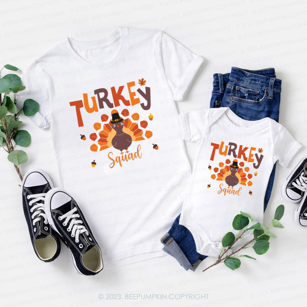 Thanksgiving Pumpkin Pie Turkey Family T-shirts Beepumpkin