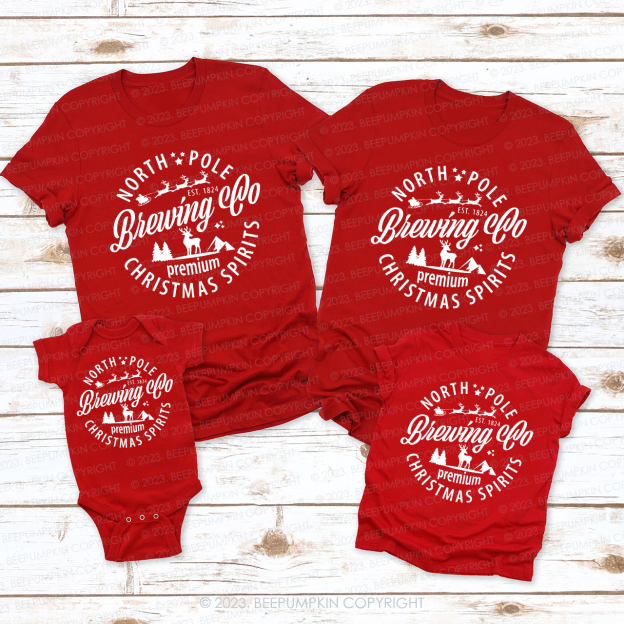 North Pole Brewing Co Christmas Family Matching Shirt