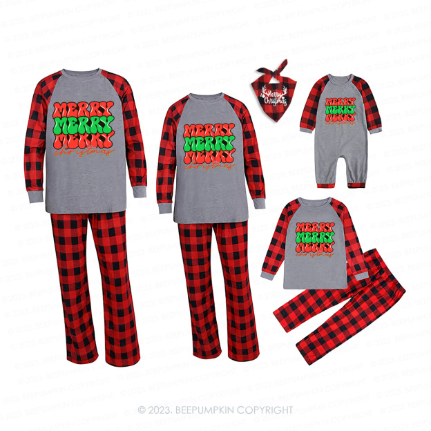 Merry Christmas Happy Christmas Matching Pajamas For Family Beepumpkin