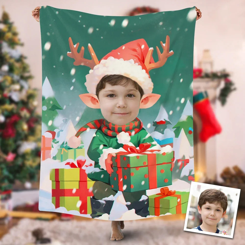 Personalized Christmas Gift Elf Blanket Beepumpkin