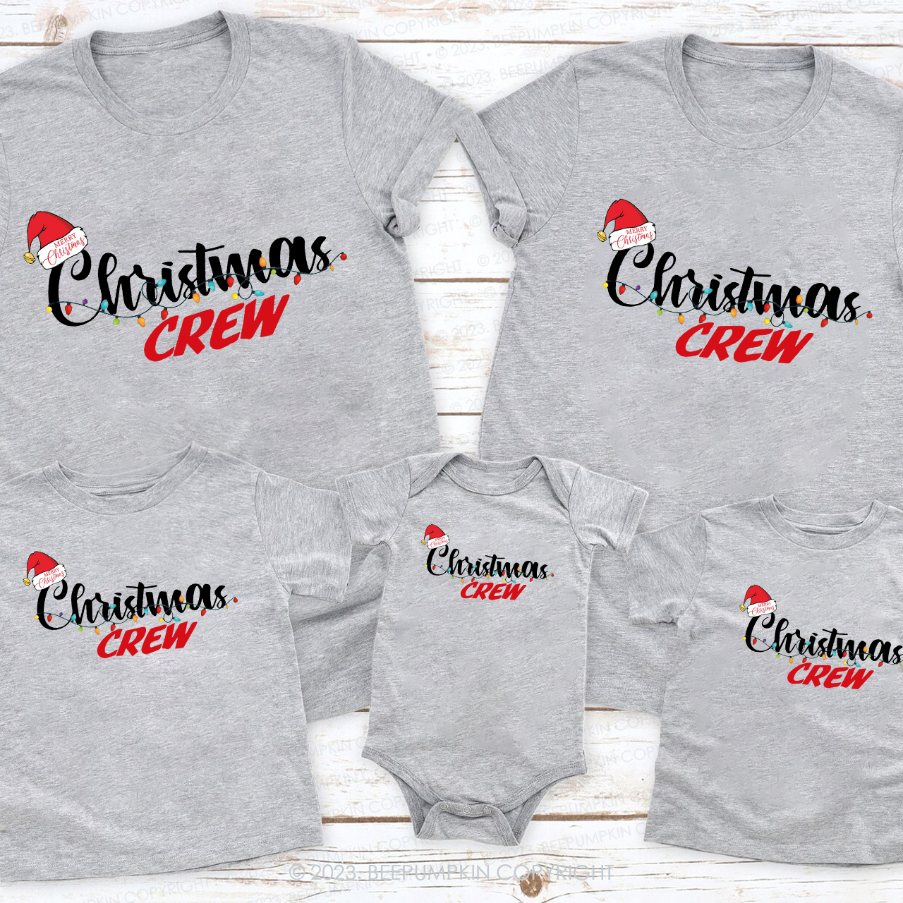 Holiday Christmas Crew Squad Matching Family T-shirts Beepumpkin