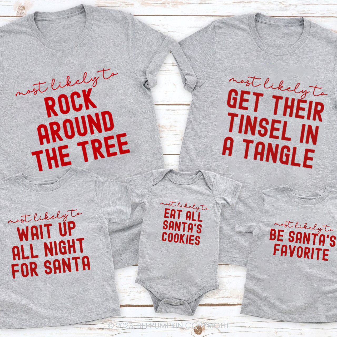 Family Christmas Shirts Most Likely To Funny Party T-shirts Beepumpkin