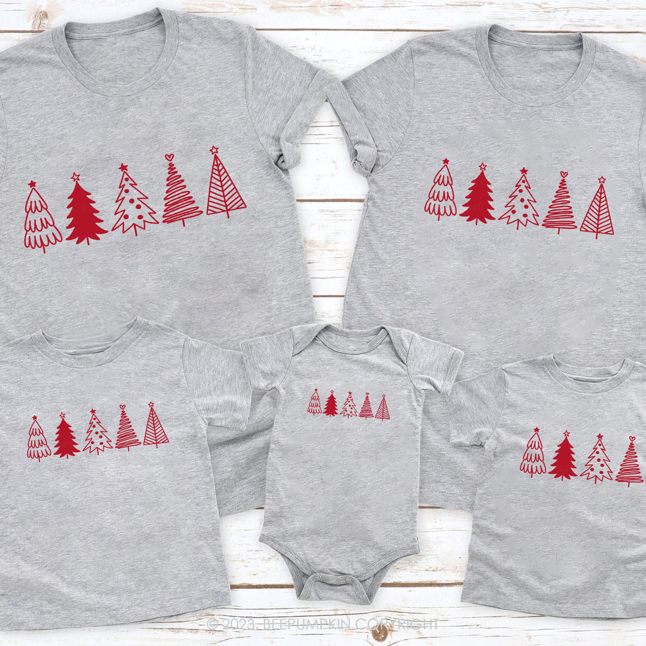 Merry Christmas Tree With Family Matching Tees Beepumpkin