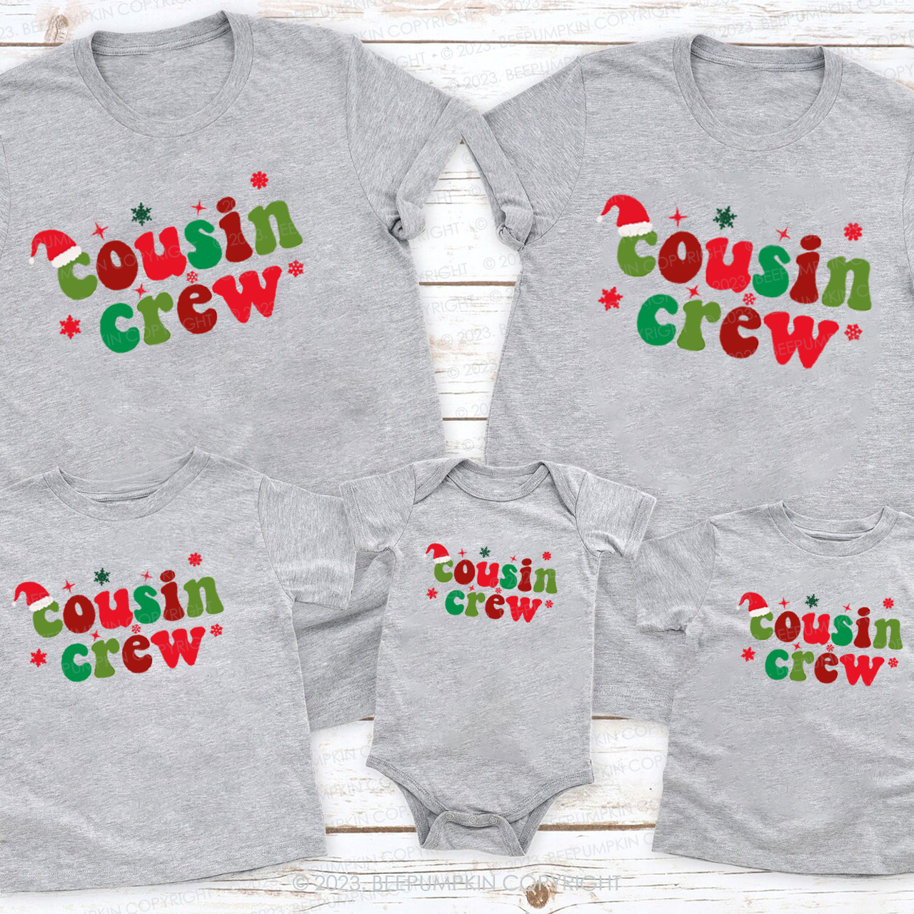 Fashion Cousin Crew Retro Family Matching Tees Beepumpkin