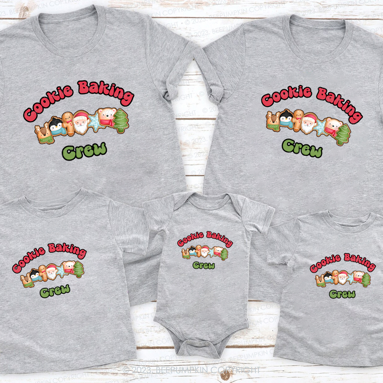Cookie Baking Crew Christmas Family Matching Tees Beepumpkin