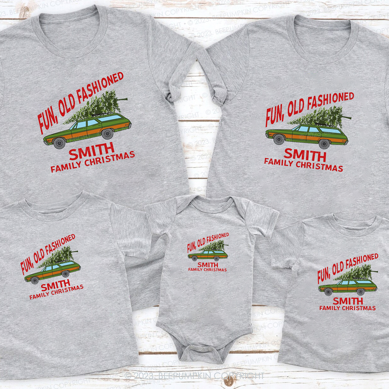 Custom Truck Tree Fun Old Fashioned Family Christmas Shirt