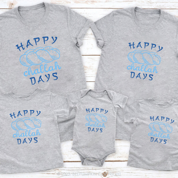 Hanukkah Happy Challah Days Family T-Shirts Beepumpkin