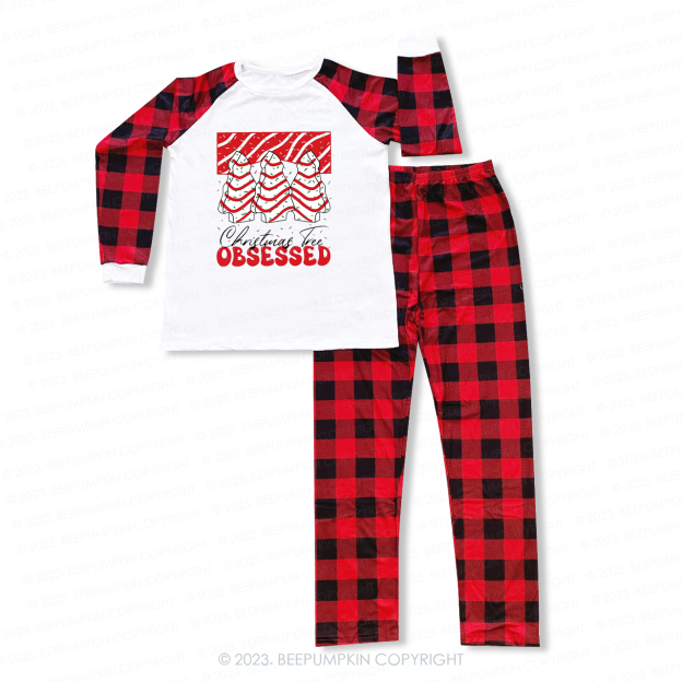 Christmas Tree Junkie Obsessed Retro Matching Pajamas