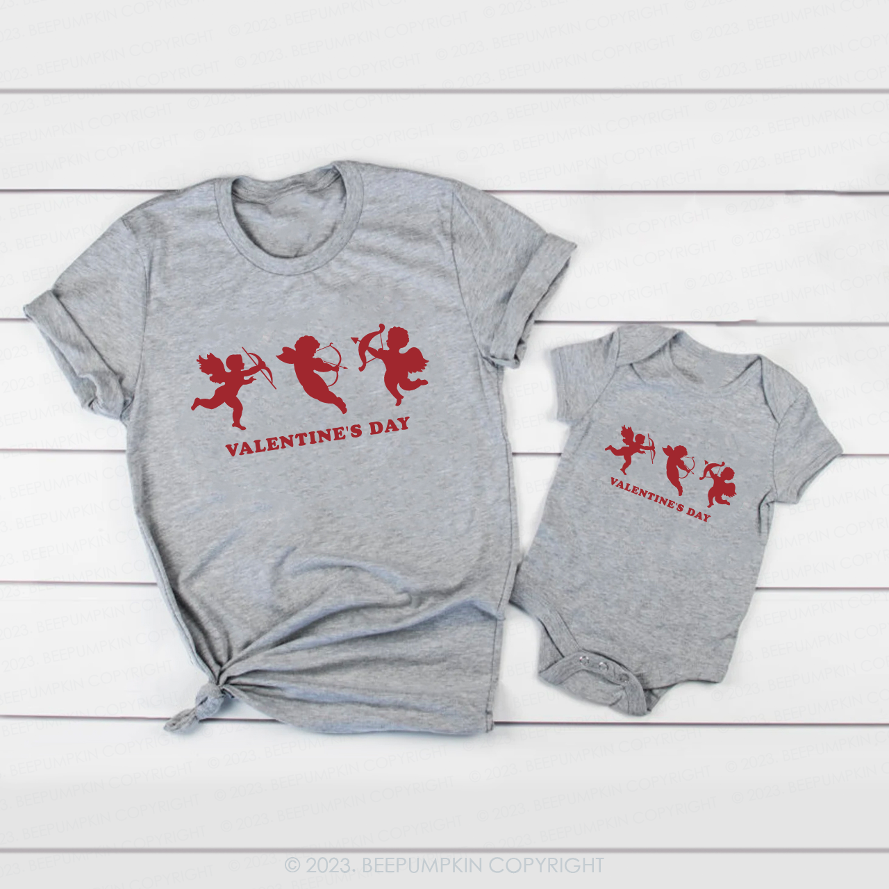 Retro Cupid's Arrow Valentine's Day Family Matching Shirts