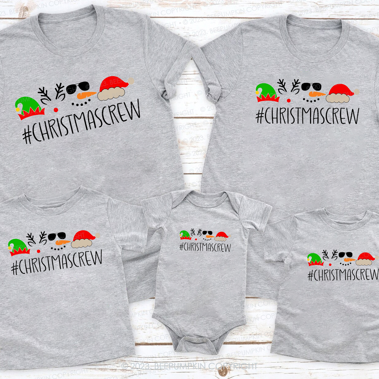 2023 Four Christmas Impressionists Family Matching Shirts