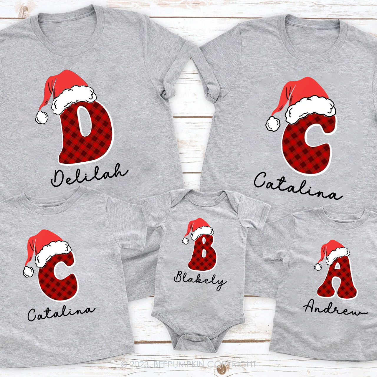 Personalized Monogrammed Christmas Family Shirt With Name