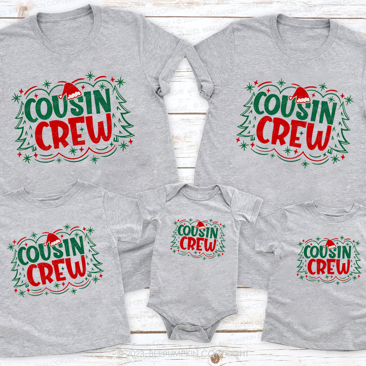 Christmas Cousin Crew Fireworks in Full Bloom Matching Shirts