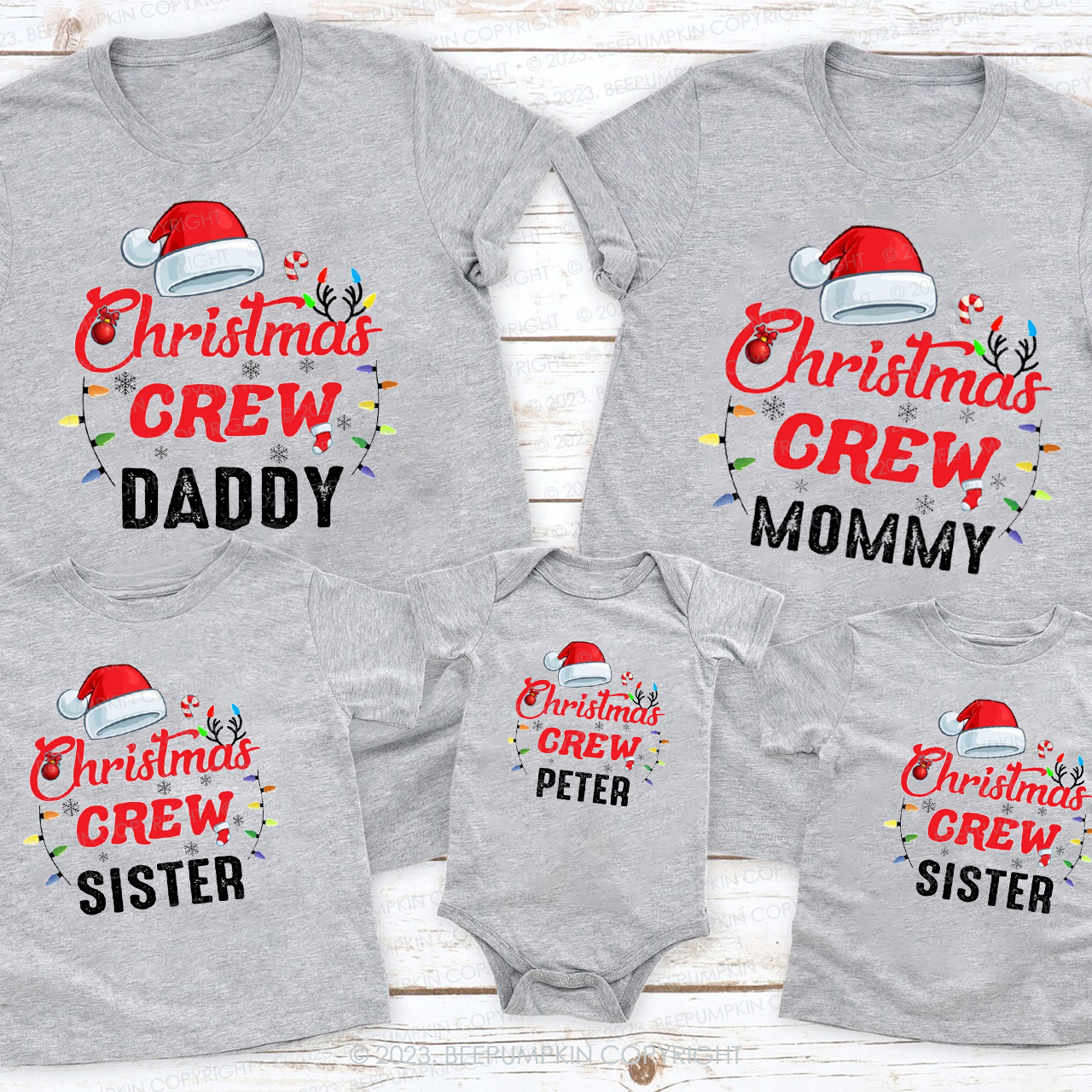 Personalized Custom Snow Christmas Crew Matching Shirts