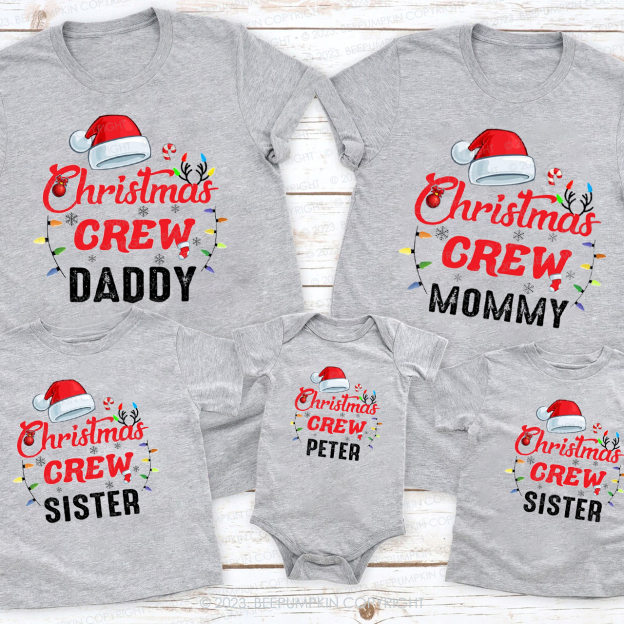 Personalized Custom Snow Christmas Crew Matching Shirts