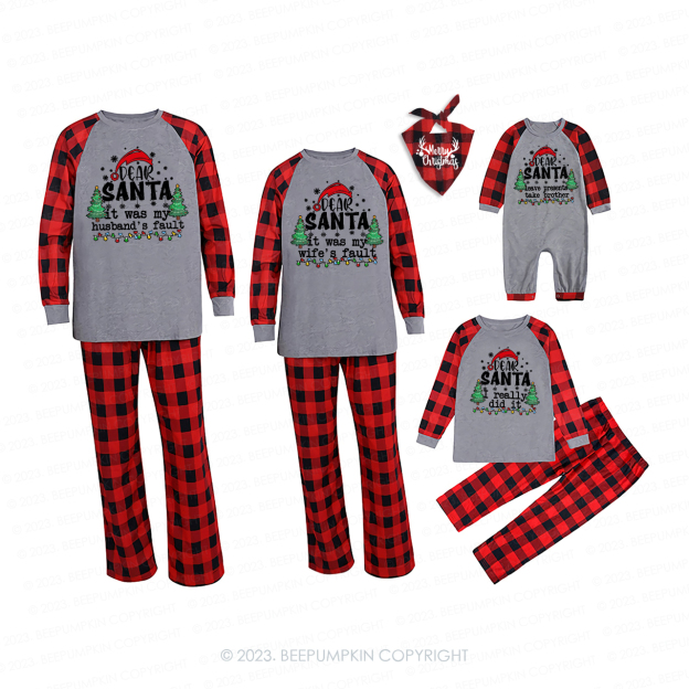 Custom Funny Dear Santa Hat Quotes Christmas Matching Pajamas