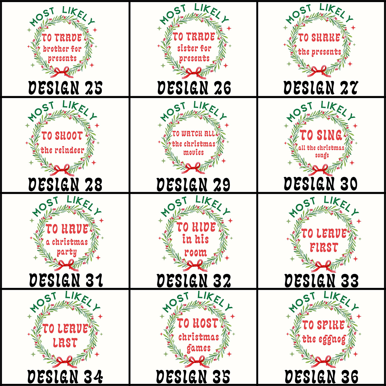 Custom Florals Design Most Likely To Christmas Shirts