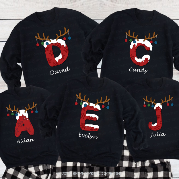 Monogrammed Family Christmas Gift Sweatshirts