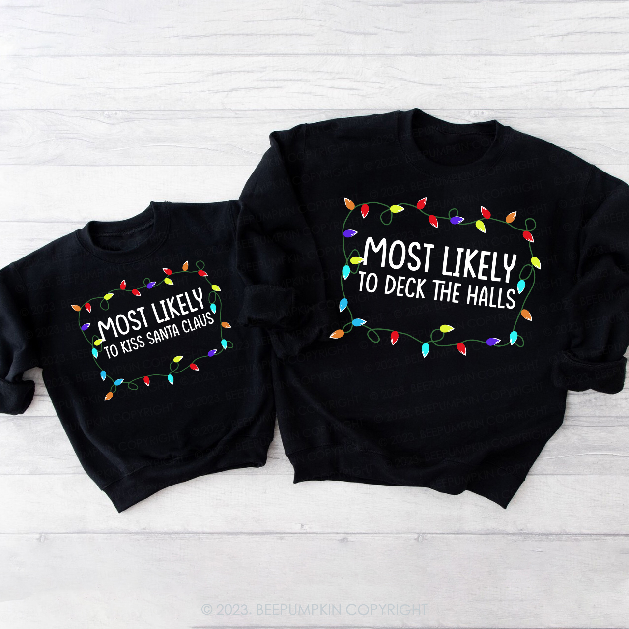 Most Likely To Christmas Funny Party Sweatshirts For Family