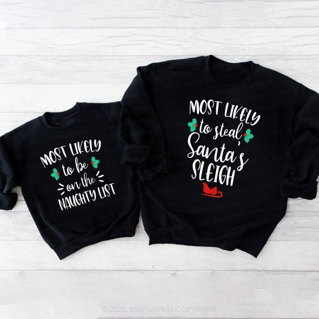 Most Likely to Get Lit Christmas Family Sweatshirts