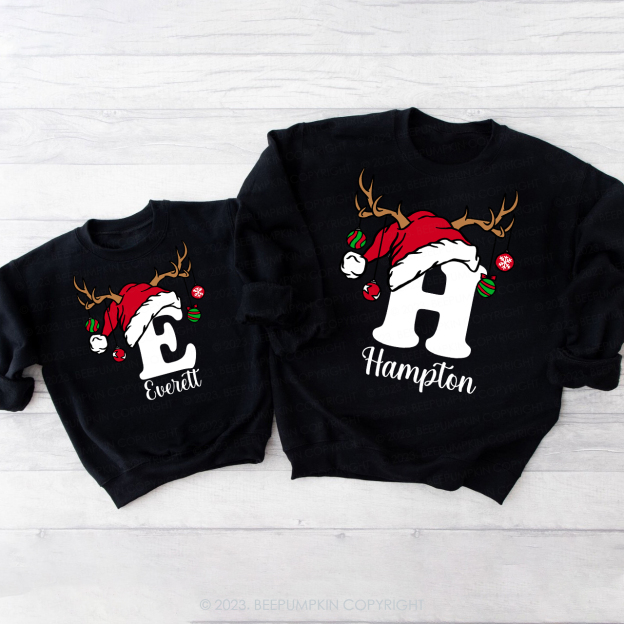 Personalized Christmas Alphabet Family Matching Sweatshirts