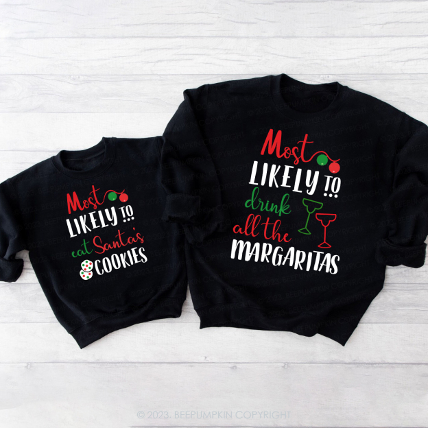 Personalized Most Likely To Christmas Funny Matching Sweatshirts