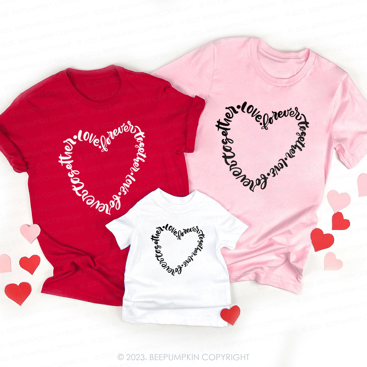 Love Forever Together Valentine Family Matching Shirts