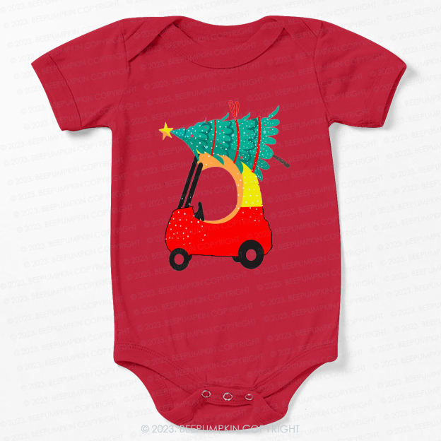 Q-version Convertible Carrying a Christmas Tree Bodysuit For Baby