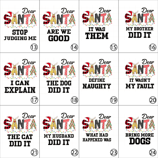 Dear Santa Spelling Design Christmas Matching Shirts