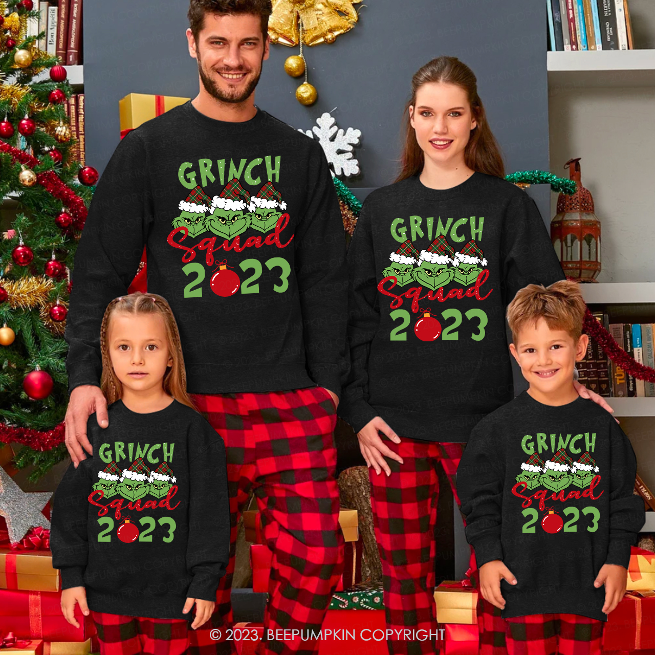 Chirstmas Grinch Squad 2023 Family Sweatshirts