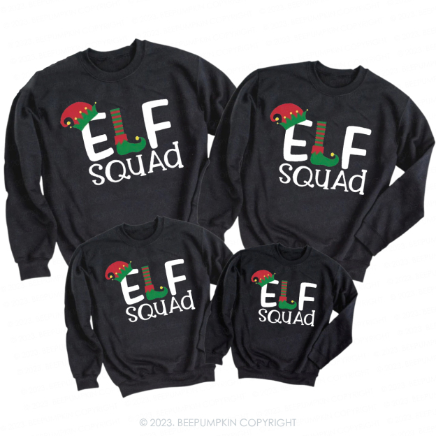 Elf Squad Christmas Family Sweatshirts