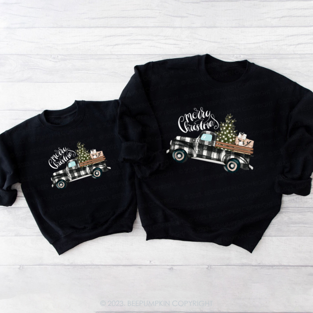 Christmas Tree&Truck Family Matching Sweatshirts