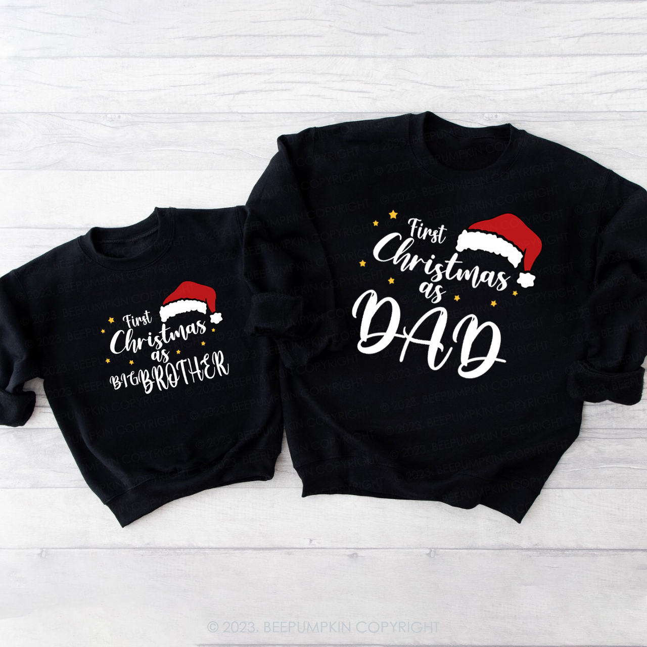 Custom First Christmas As Family Matching Sweatshirts