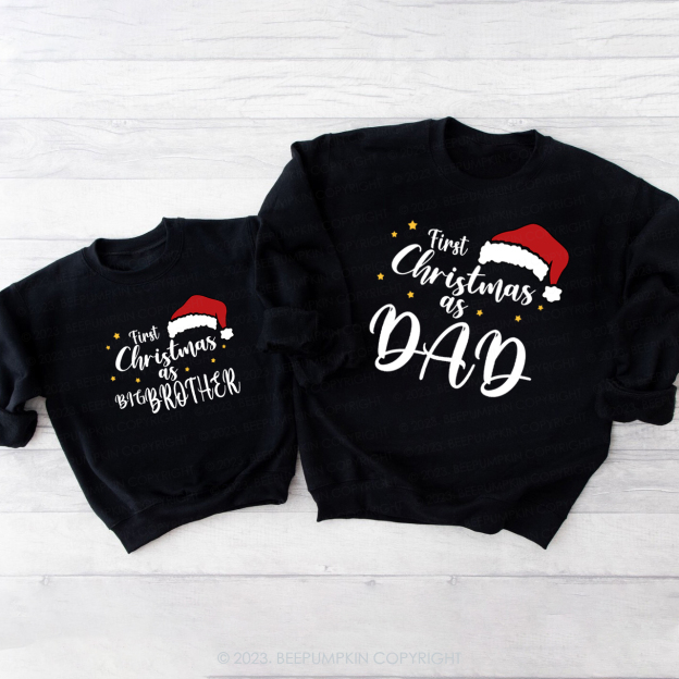Custom First Christmas As Family Matching Sweatshirts