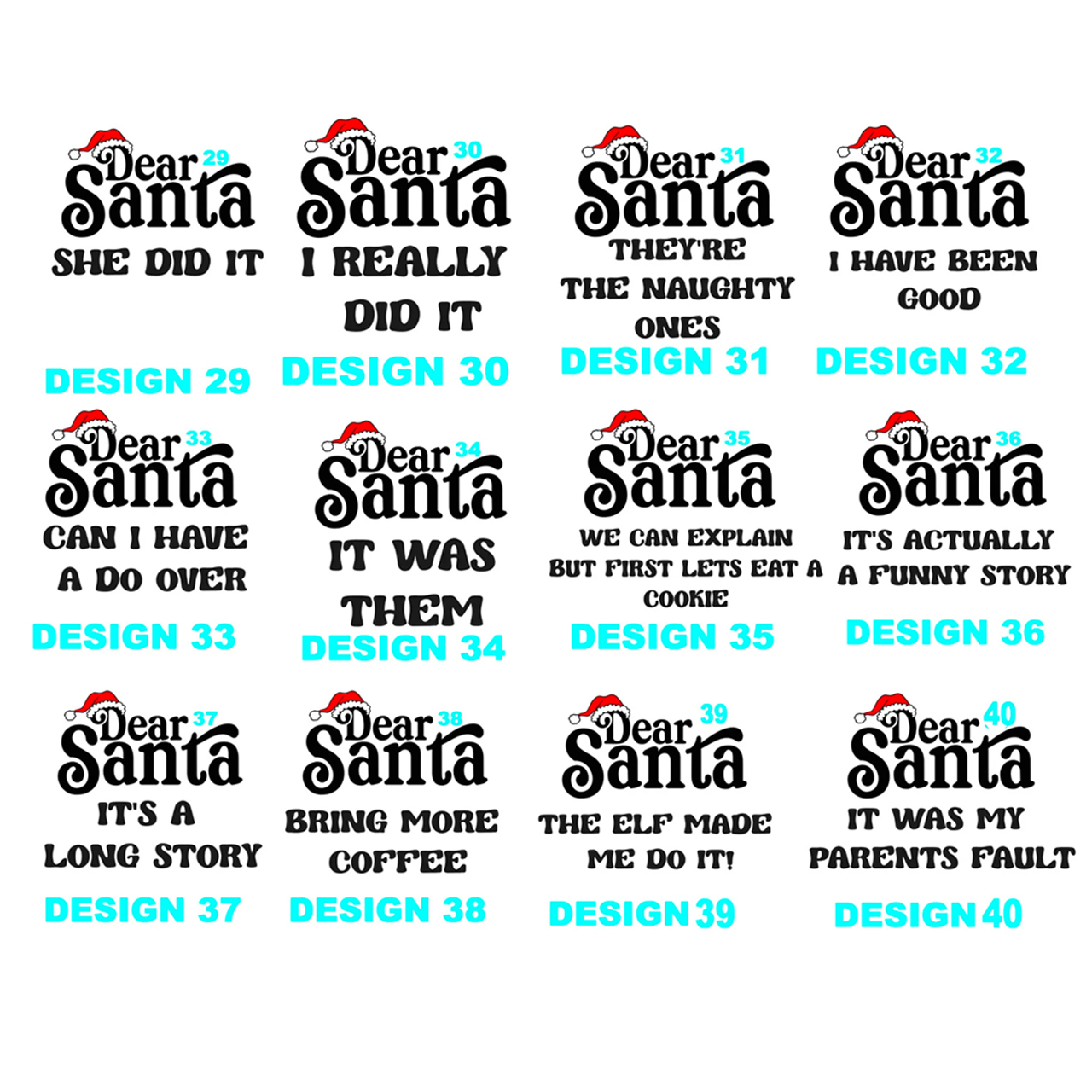 46 Quotes Dear Santa Christmas Family Matching Sweatshirts