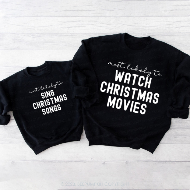 Family Christmas Shirts Most Likely To Funny Party Sweatshirts