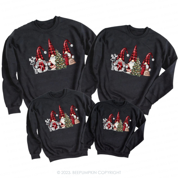 Buffalo Plaid Gnomes Christmas Family Matching Sweatshirts